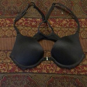 Black Razorback front closure bra